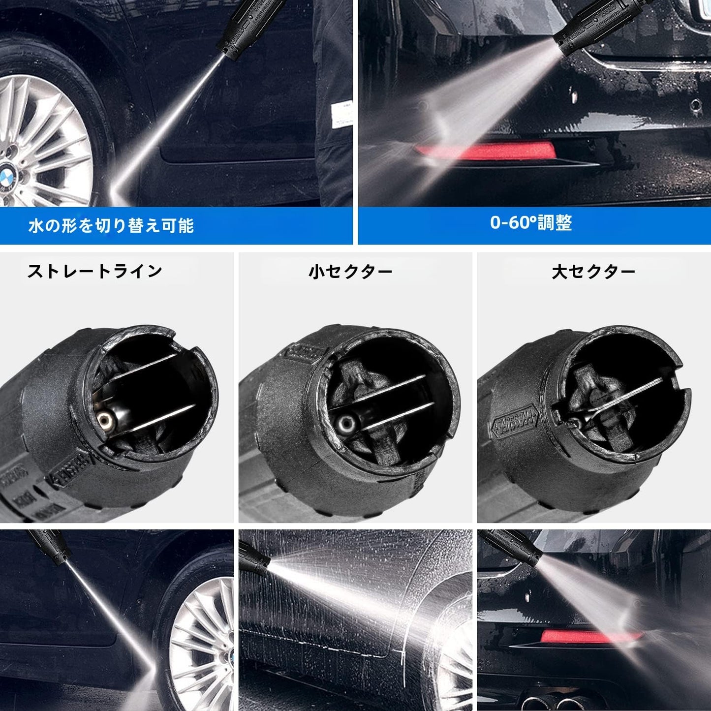 高圧洗浄機 車 ターボ ワッシャー ダートジェット ランス スプレー ノズル ブラスター クリーナー パワー 調節可能 ノズル クリーニング アクセサリー