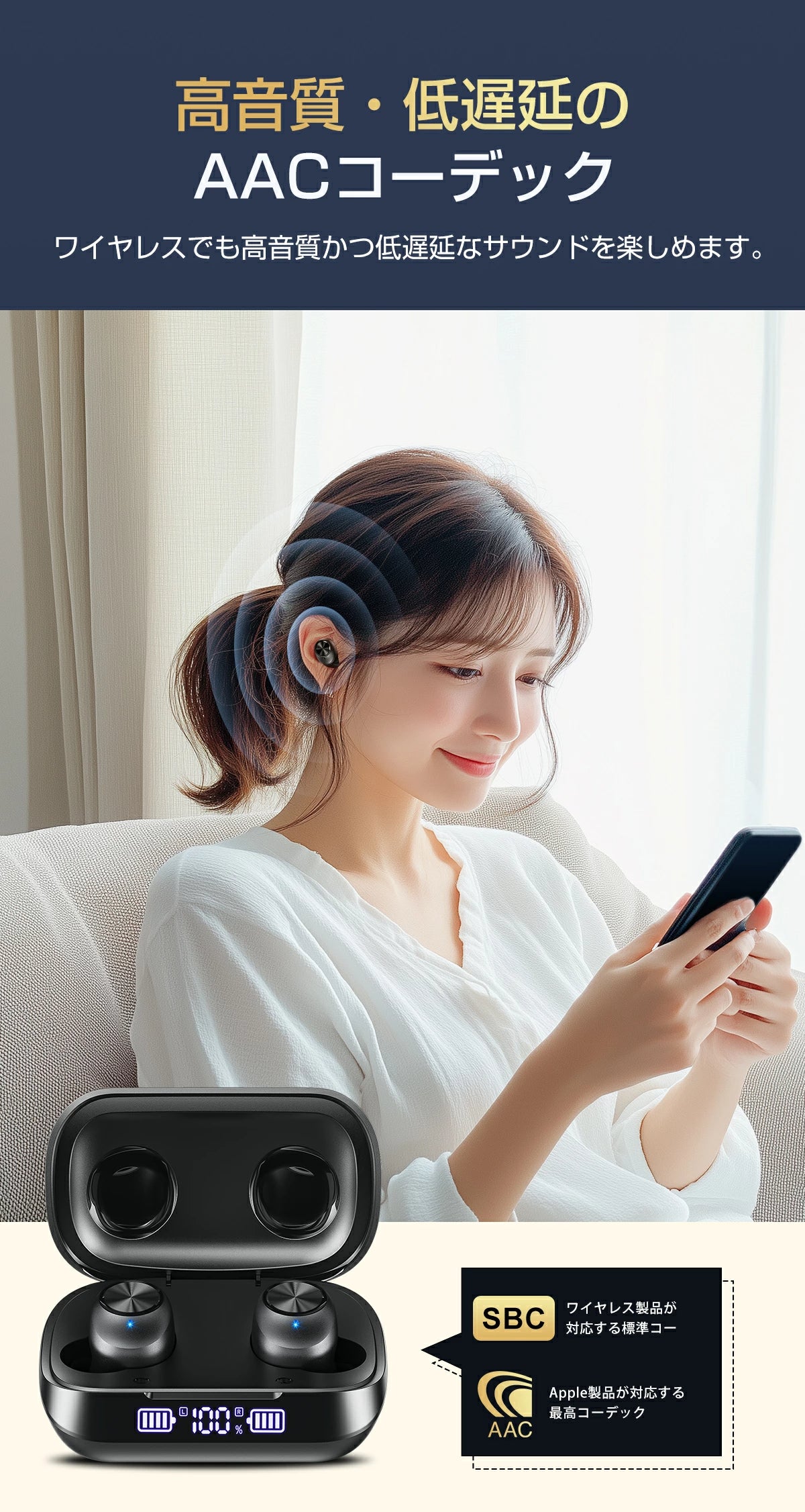 KYH ワイヤレスイヤホン【2025革新設計】 bluetooth イヤホン 48時間連続再生 ブルートゥース イヤホン Hi-Fi高音質 小型軽量 IPX7防水 Bluetooth5.4 LEDディスプレイ AAC/SBC片耳/両耳イヤホン bluetooth ENCノイズキャンセリング