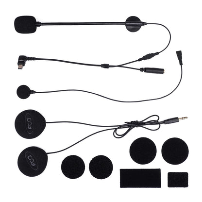 バイク用インカム M1-S Pro専用 ヘッドセット USB Mini-B端子 オプション品 強化HI-FI音質 ヘルメット用イヤホン 二種類マイク＆スピーカー マジックテープ同封