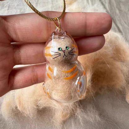 うちの子のけだまだま 全6種セット アクリル猫の毛皮ロープペットヘアコレクションコンテナ付きディスプレイケースペットの記念品用キーチェーンペンダントオフィス・家庭用 愛猫家のための便利でおしゃれな小物