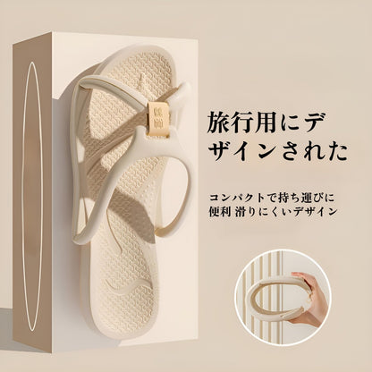 超軽量折りたたみサンダル 超薄収納 防滑底 浴室/プール/ホテル対応 メンズレディース兼用 折畳み スリッパ 洗える速乾素材 旅行/出張必須 コンパクト携帯 日本仕様履き心地