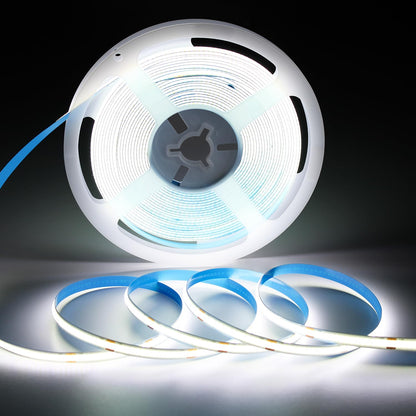 ledテープライト COB 高密度 高輝度 320LEDs/m アダプター・調光器付き 24V 10M カット可能 両面テープ設置 テープライト cob 昼光色