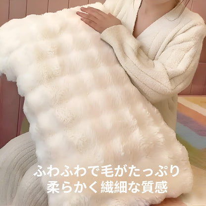 枕カバー ラビットファー 2PCSセット ピローケース もこもこ かわいい フランネル 48×74cm 秋冬用 暖かい 毛布 枕ケース 柔らかい 洗える お手入れ簡単 インテリア 寒さ対策