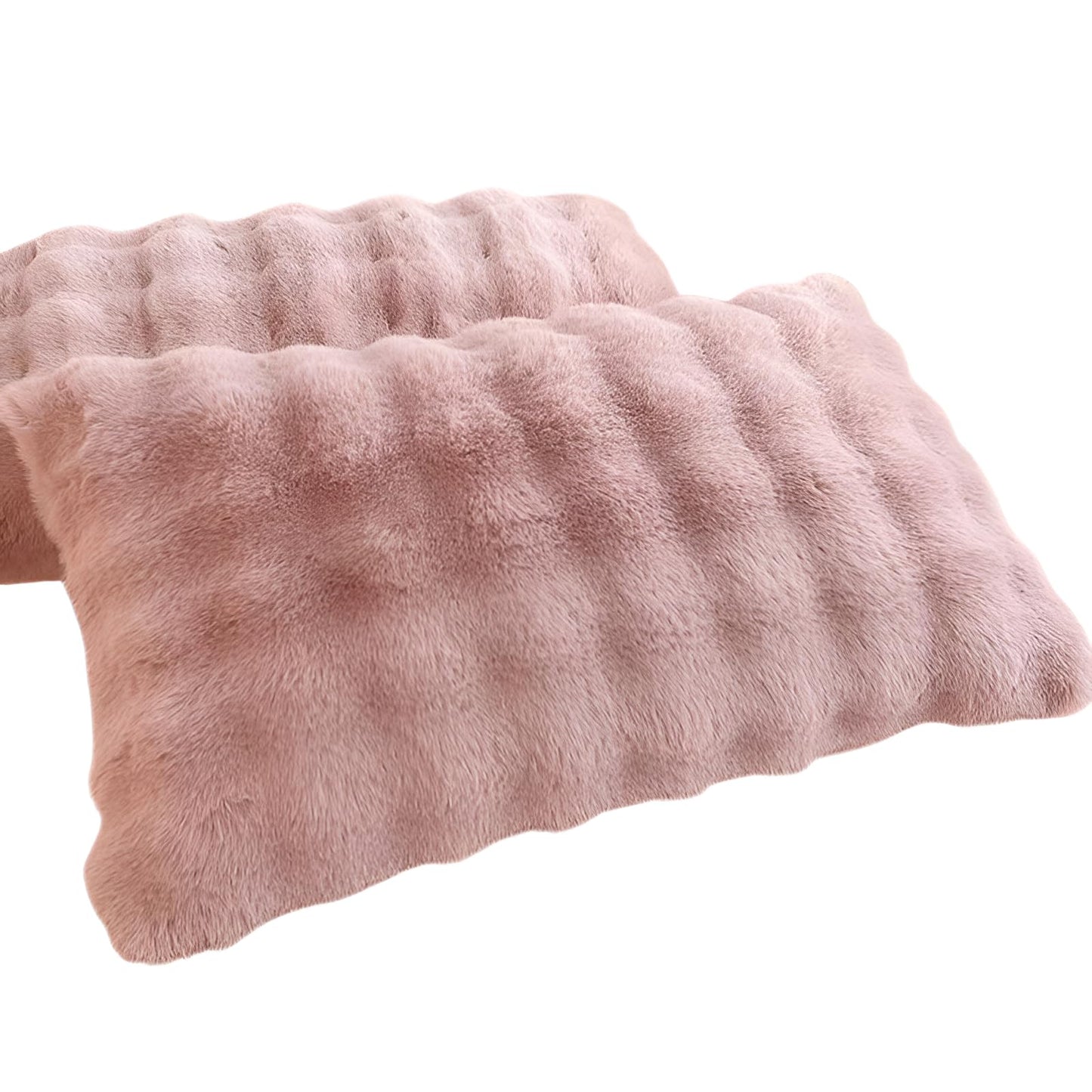 枕カバー ラビットファー 2PCSセット ピローケース もこもこ かわいい フランネル 48×74cm 秋冬用 暖かい 毛布 枕ケース 柔らかい 洗える お手入れ簡単 インテリア 寒さ対策