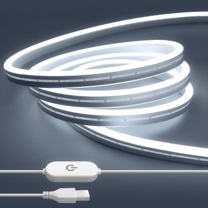 ledテープライト usb IP67防水 テープライト 3m 5v ホワイト チューブライト 6000K CRI93+ 高輝度 調光可能 切断可能 ledテープ 両面テープ