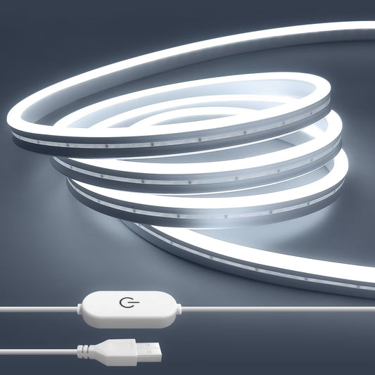 ledテープライト usb IP67防水 テープライト 3m 5v ホワイト チューブライト 6000K CRI93+ 高輝度 調光可能 切断可能 ledテープ 両面テープ