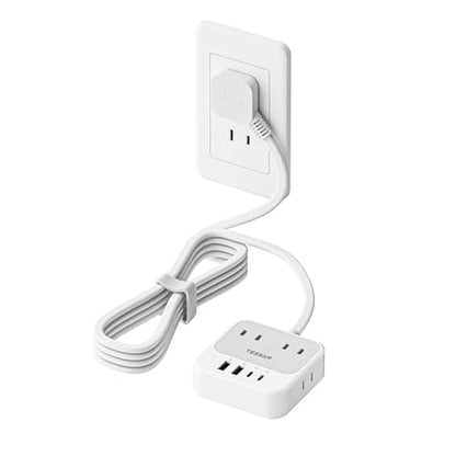 延長コード 2m 超薄型 (8-in-1, 20W PD) usb コンセントタップ usb付き AC差込口 4個口 Type-C 2ポート USB-A 2ポート