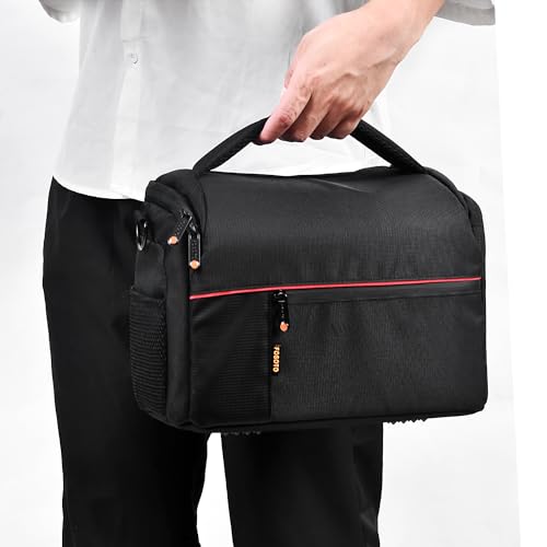 DSLR一眼レフカメラケース ショルダーバッグ デジタルカメラ用 Ｌサイズ大容量 収納スペース &仕切り付き 様々なカメラに対応