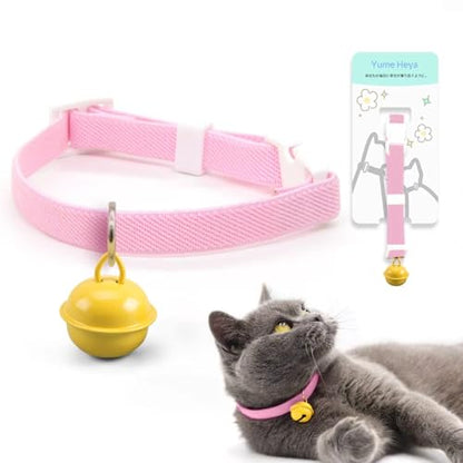 猫首輪 鈴付き 可愛いデザイン 長さ調整可能 安全バックル 柔らかく軽量 ファッショナブル 安全素材 弾性面料 猫犬通用