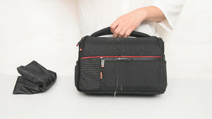 DSLR一眼レフカメラケース ショルダーバッグ デジタルカメラ用 Ｌサイズ大容量 収納スペース &仕切り付き 様々なカメラに対応