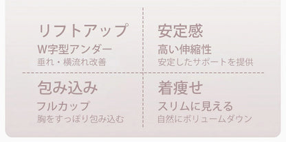 小さく見せるブラ ソフトサポート ノンワイヤーブラ バスト フルカップ 着痩せ ブラジャ－ 痛くない 補正下着 裸気持ち 通気性抜群 横流れ防止 美姿勢サポート