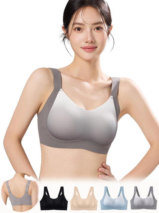 小さく見せるブラ 胸を小さく見せるブラ【バストが豊かな女性のために】 ノンワイヤーブラ スポンジを使用したショルダーベルト