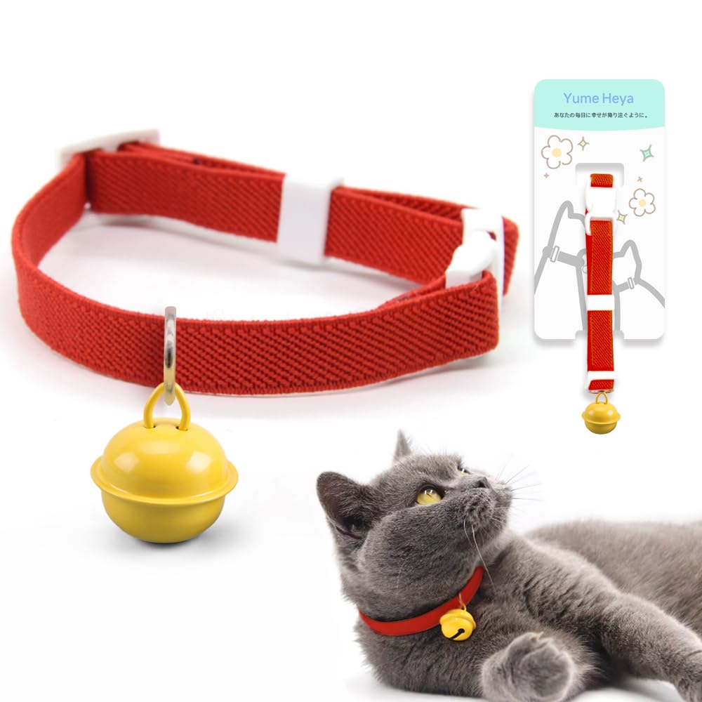 猫首輪 鈴付き 可愛いデザイン 長さ調整可能 安全バックル 柔らかく軽量 ファッショナブル 安全素材 弾性面料 猫犬通用