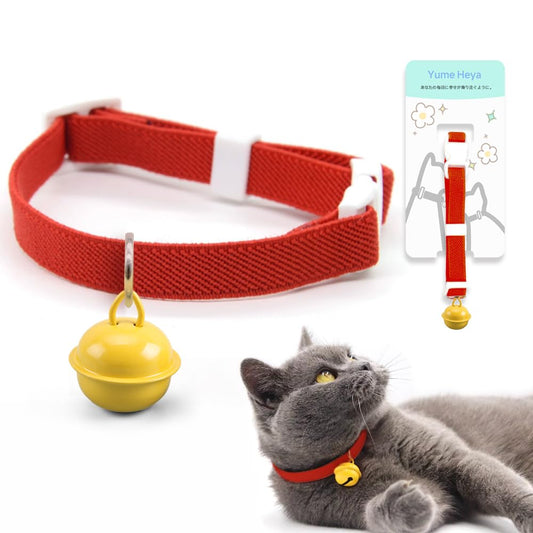 猫首輪 鈴付き 可愛いデザイン 長さ調整可能 安全バックル 柔らかく軽量 ファッショナブル 安全素材 弾性面料 猫犬通用