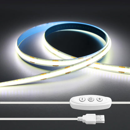 ledテープライト 5m 12v テープライト 昼光色 高輝度 CRI93+ 幅8mm PSE認証済みアダプター・調光器付き 両面テープ 間接照明 切断可能 320LEDs/m 寝室/お部屋/店舗/コレクション/看板照明