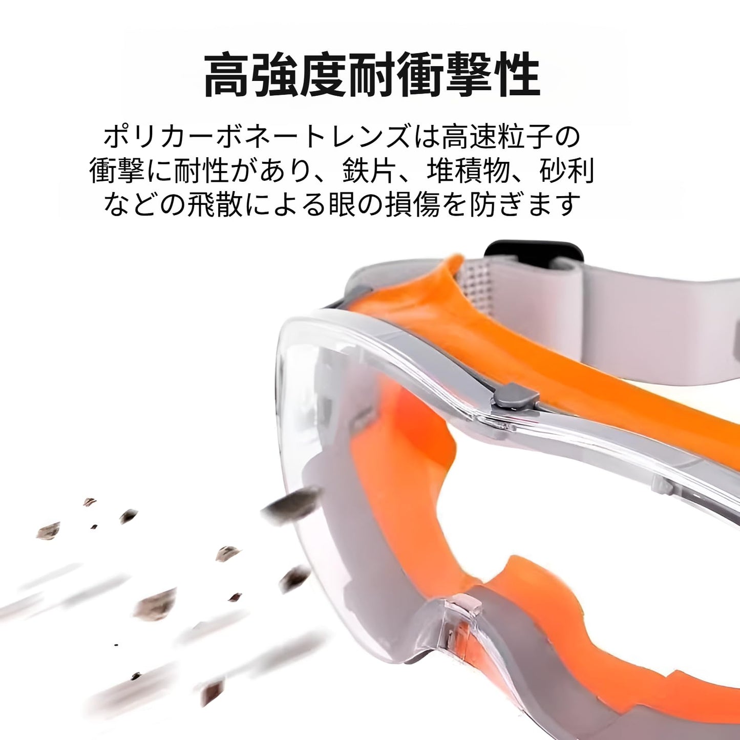 防塵ゴーグル 火山灰 防塵防風防曇マスク 工事現場/溶接/実験室兼用 眼鏡併用可能 ポリカーボネート強化レンズ 軽量 花粉粉塵完全遮断