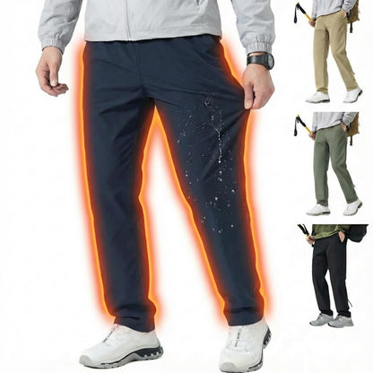 アウトドアパンツ メンズ【裏起毛・撥水】 機能性トレッキングパンツ 厚手 暖かくてかっこいい テーパードパンツ 防風