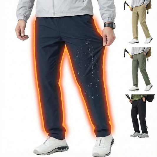 アウトドアパンツ メンズ【裏起毛・撥水】 機能性トレッキングパンツ 厚手 暖かくてかっこいい テーパードパンツ 防風