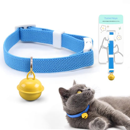 猫首輪 鈴付き 可愛いデザイン 長さ調整可能 安全バックル 柔らかく軽量 ファッショナブル 安全素材 弾性面料 猫犬通用