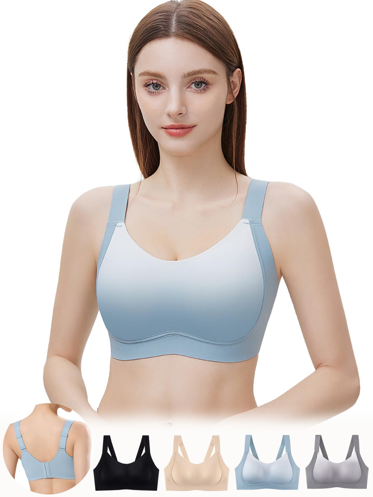 小さく見せるブラ 胸を小さく見せるブラ【バストが豊かな女性のために】 ノンワイヤーブラ スポンジを使用したショルダーベルト