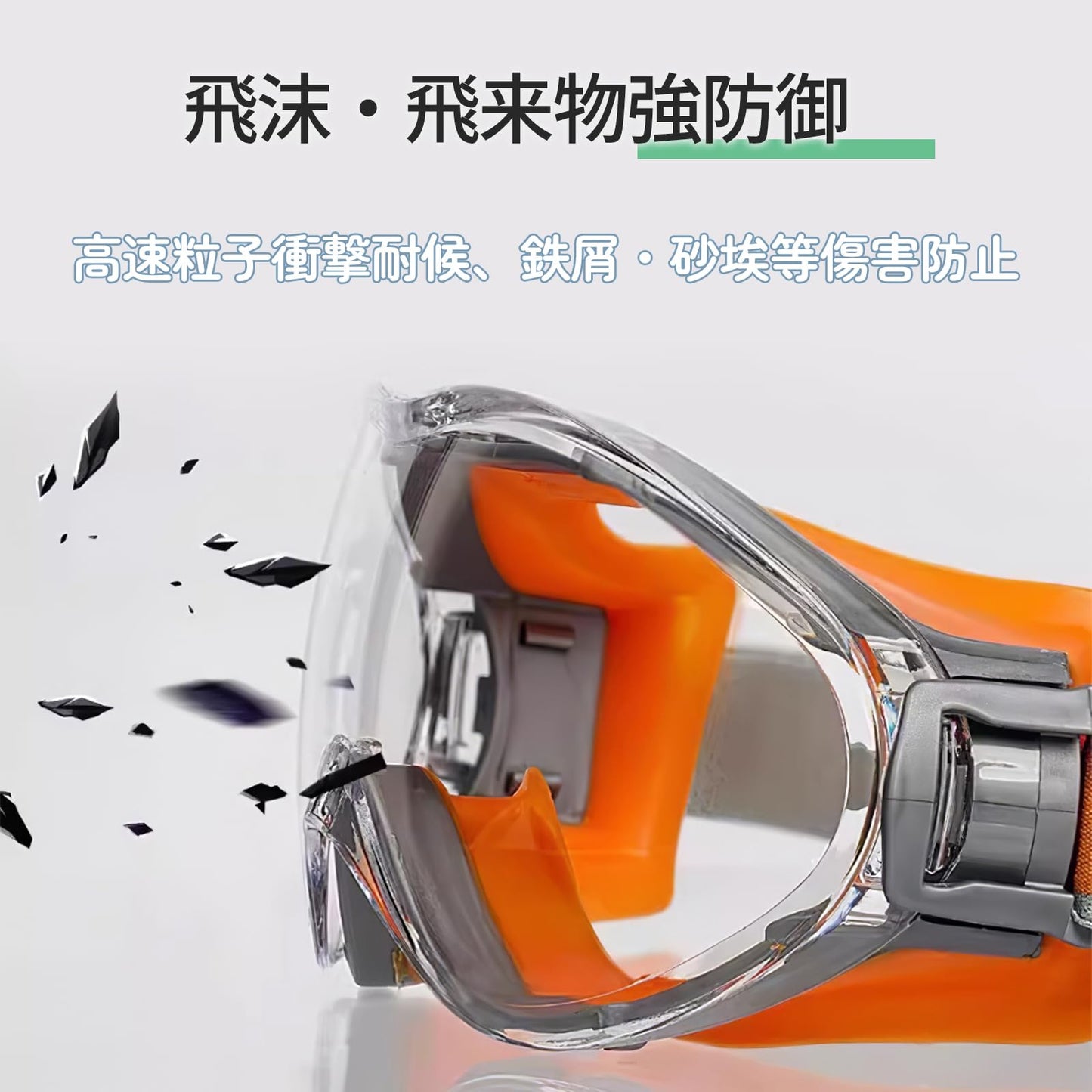 防塵ゴーグル 火山灰 防塵防風防曇マスク 工事現場/溶接/実験室兼用 眼鏡併用可能 ポリカーボネート強化レンズ 軽量 花粉粉塵完全遮断