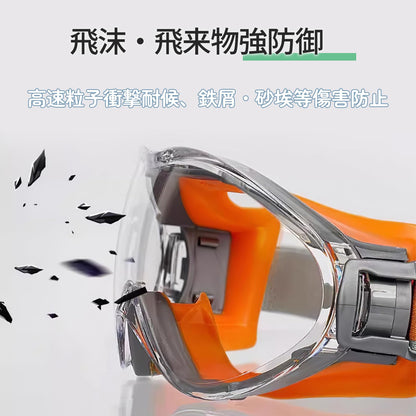 防塵ゴーグル 火山灰 防塵防風防曇マスク 工事現場/溶接/実験室兼用 眼鏡併用可能 ポリカーボネート強化レンズ 軽量 花粉粉塵完全遮断