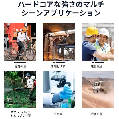 防塵ゴーグル 火山灰 防塵防風防曇マスク 工事現場/溶接/実験室兼用 眼鏡併用可能 ポリカーボネート強化レンズ 軽量 花粉粉塵完全遮断