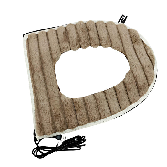 電熱便座カバー USB便座カバー 5段温度調節 43x37cm標準サイズ 洗濯可能 取手付き スマートタイマー 省エネ設計 ふわふわで 暖かい