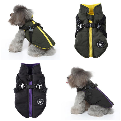 犬服 冬用 一体型綿入れを牽引する 犬 ベスト 綿服コート 犬 ダウンベスト 軽量 着脱簡単 秋冬 防寒