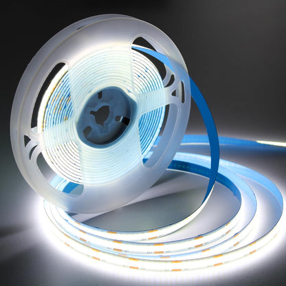 ledテープライト 5m 12v テープライト 昼光色 高輝度 CRI93+ 幅8mm PSE認証済みアダプター・調光器付き 両面テープ 間接照明 切断可能 320LEDs/m 寝室/お部屋/店舗/コレクション/看板照明