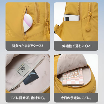 3WAY多機能リュック 軽量280g 多ポケットバックパック 撥水オックスフォード素材 12.9インチiPad収納