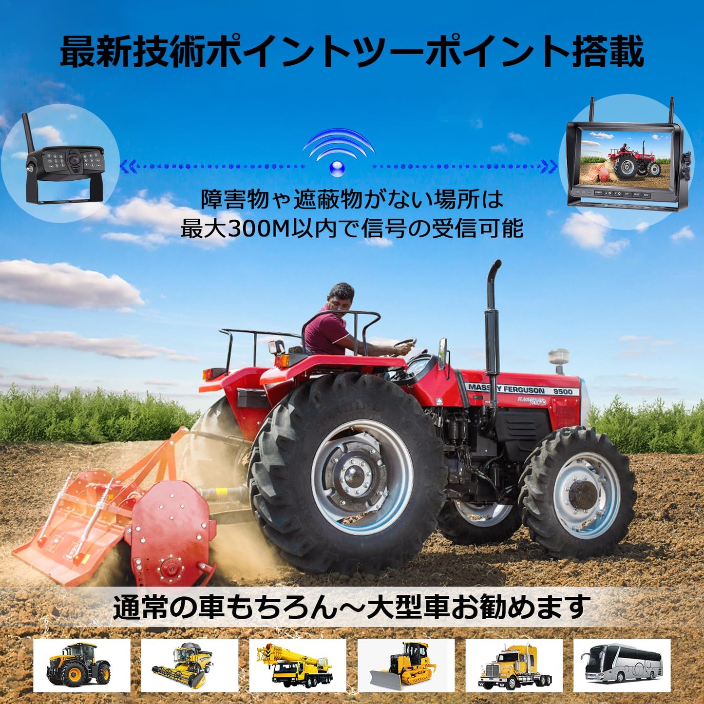 バックカメラ バックカメラモニターセット バックモニター トラック用品 バックカメラ ワイヤレス HD1080P DVR録画 12V-24V対応 DIYガイドライン 暗視機能 正像 鏡像切替 IP68防水 J-4-44