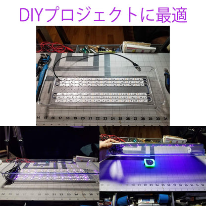 ブラックライト 紫外線 USB式 DC5V 切断可能 2m 60LEDs/m SMD5050 LEDテープライト ボディペイント パーティー ハロウィン 飾り UVライト 395~415nm【非防水】