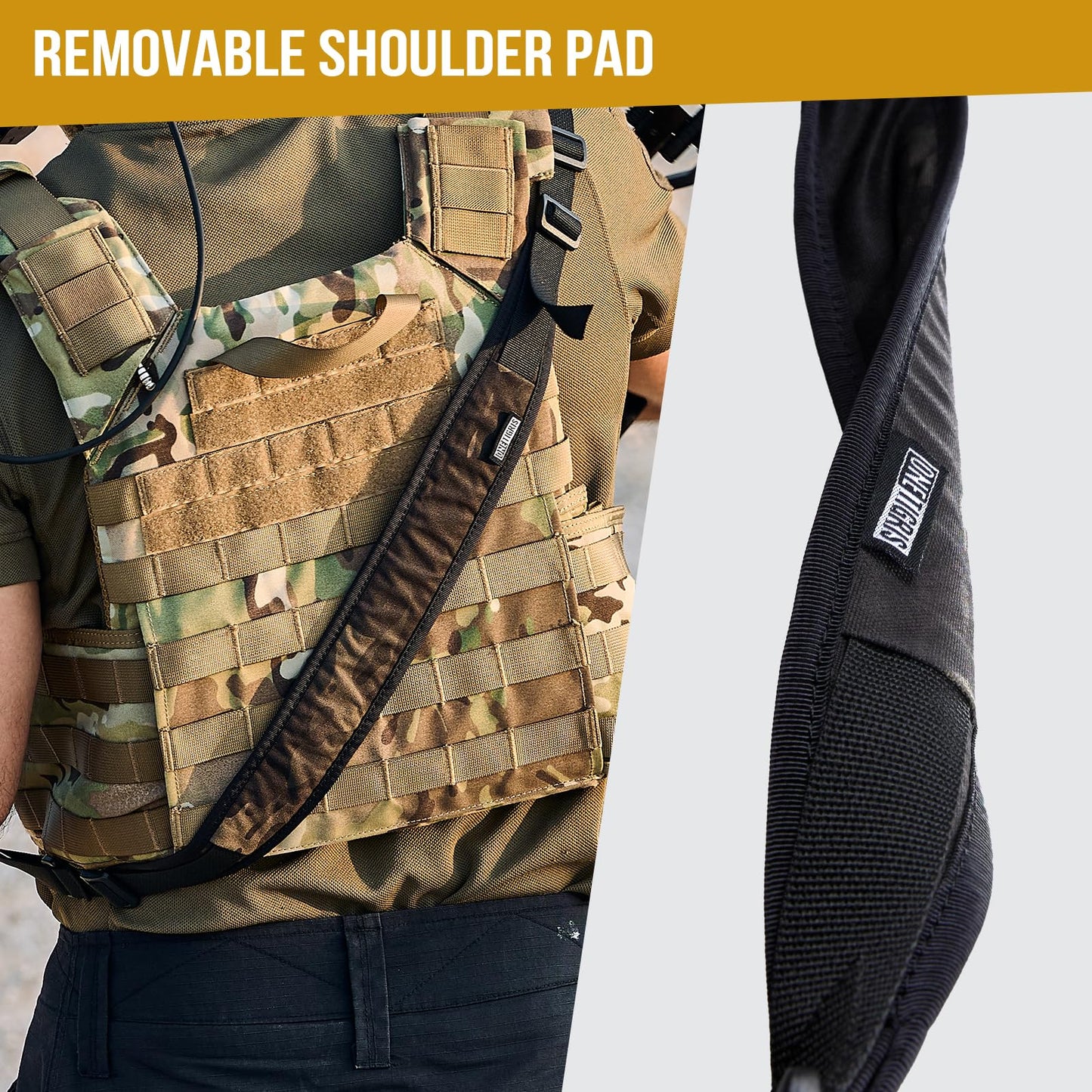 2点式スリング サバゲー スリング・ストラップ 1インチ幅キャリング・ストラップ 交換可能なHKスタイル・スナップ・フック付き 56インチから70インチまで長さ調節可能