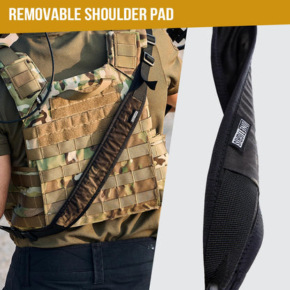 2点式スリング サバゲー スリング・ストラップ 1インチ幅キャリング・ストラップ 交換可能なHKスタイル・スナップ・フック付き 56インチから70インチまで長さ調節可能