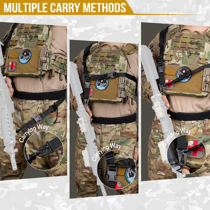 2点式スリング サバゲー スリング・ストラップ 1インチ幅キャリング・ストラップ 交換可能なHKスタイル・スナップ・フック付き 56インチから70インチまで長さ調節可能