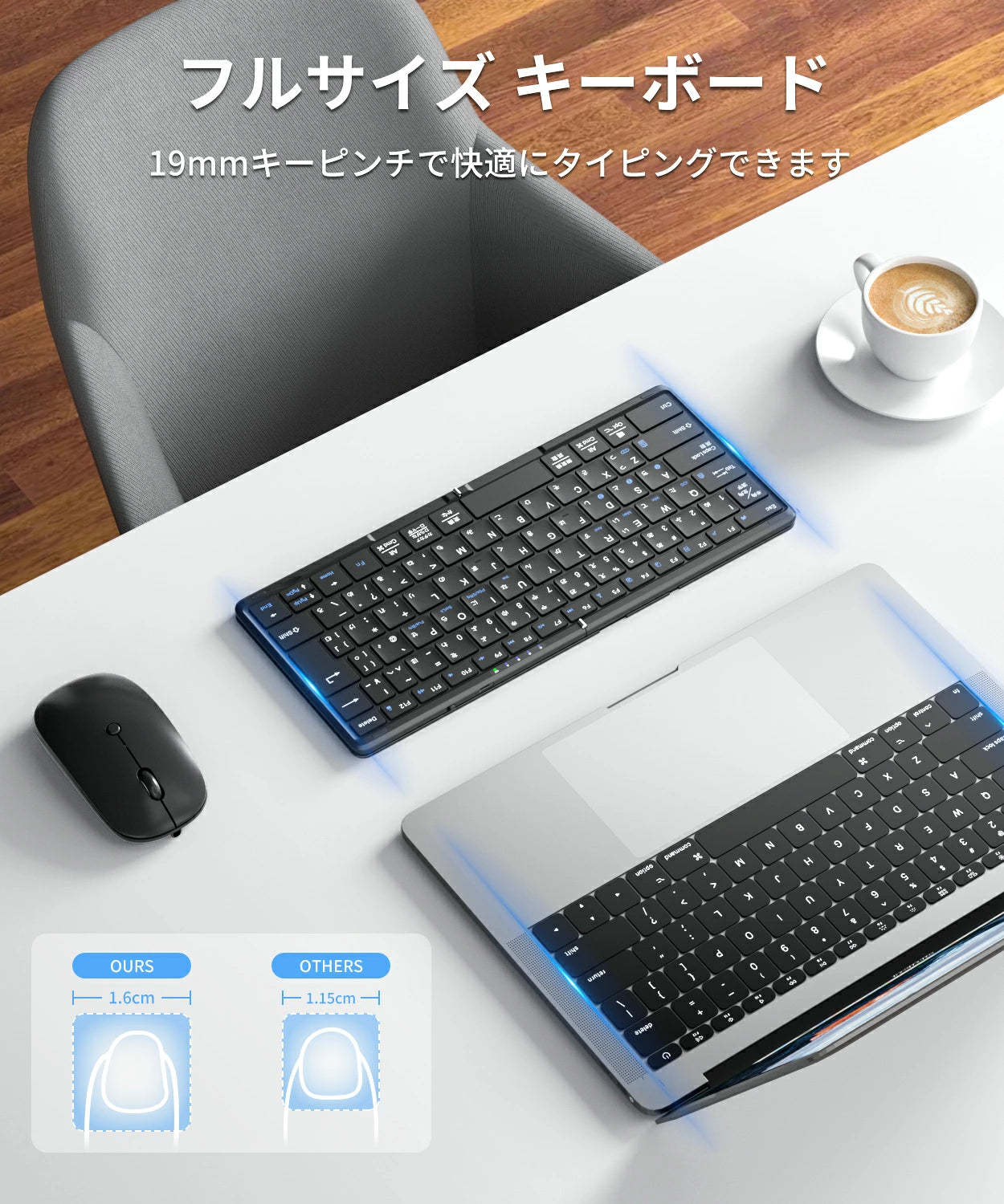 有線＆無線両用 ipad キーボード Bluetooth 折りたたみ JIS標準日本語配列 左右Shiftキー/L型Enterキー搭載 ワイヤレス スマホ用 コンパクト 軽量 薄型