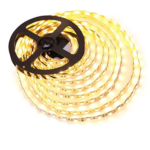 ledテープライト 5m 12v 電球色 幅10mm smd5050 60LEDs/m テープライト led 間接照明 高輝度 切断可能 両面テープ 取付簡単 寝室/車/お部屋 diy 飾り